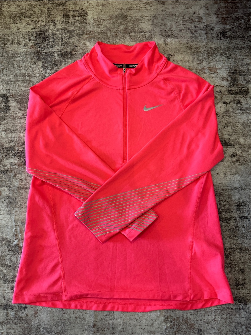 Nike DRI-FIT Hot Pink Quarter-Zip Running Top Size M Medium